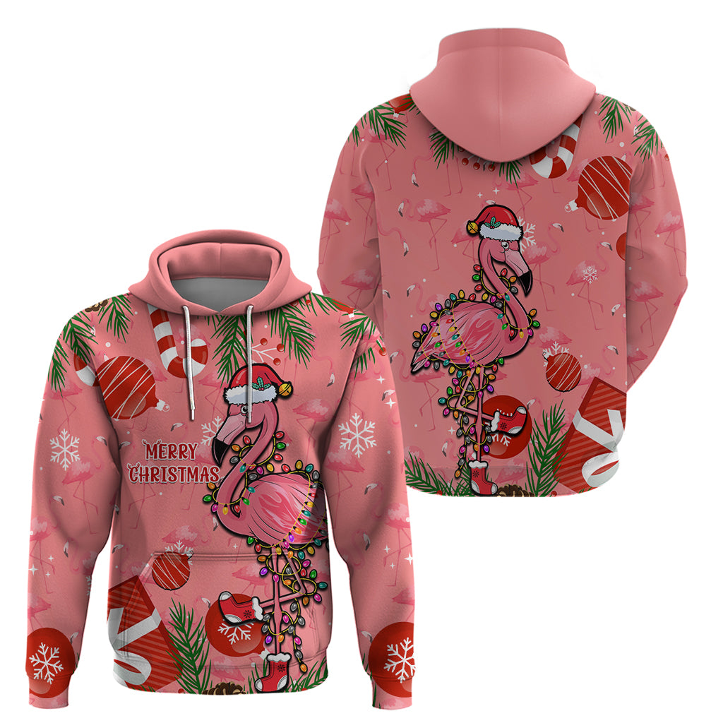 Flamingo Christmas Hoodie 2023 Seamless Xmas Vibes - Wonder Print Shop