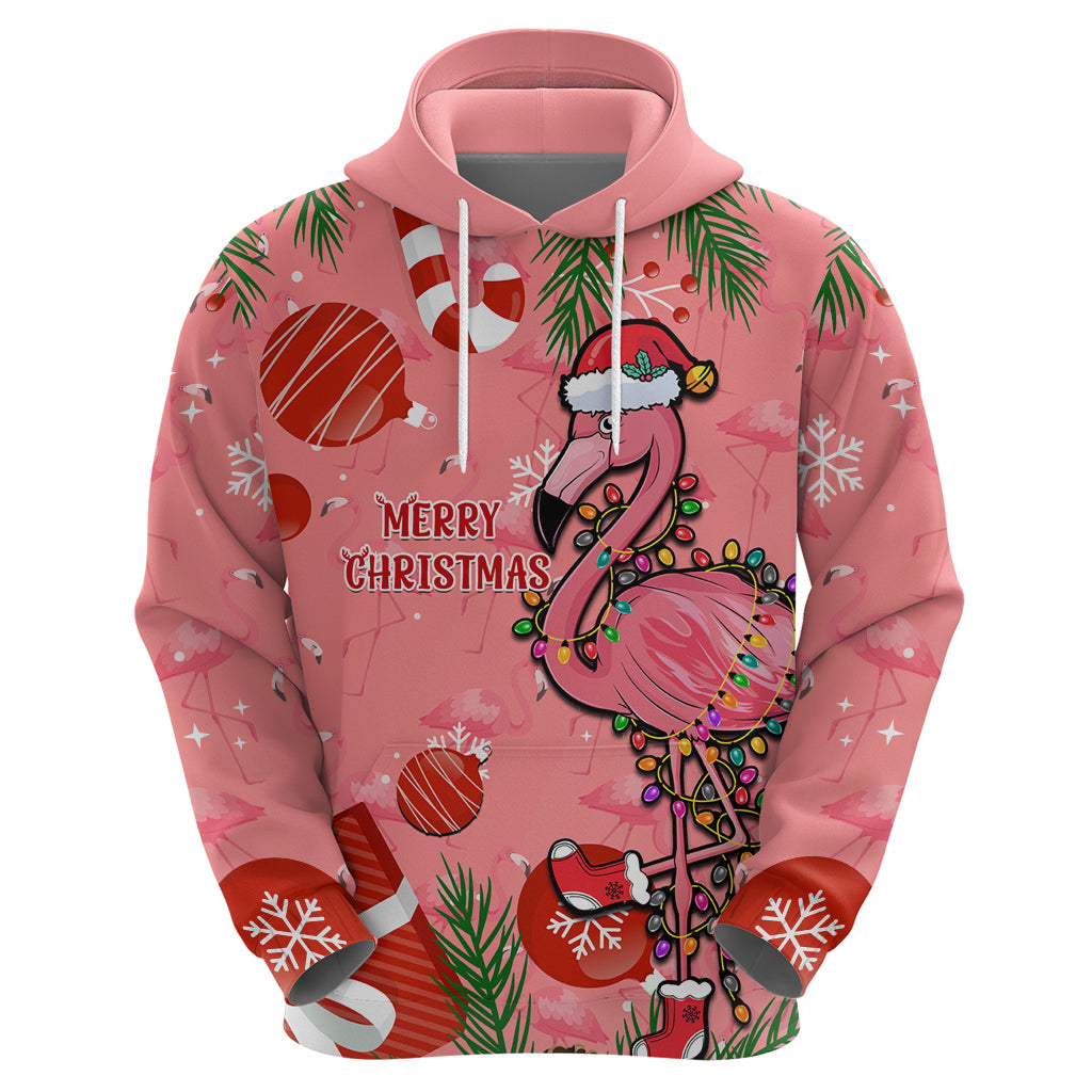 Flamingo Christmas Hoodie 2023 Seamless Xmas Vibes - Wonder Print Shop