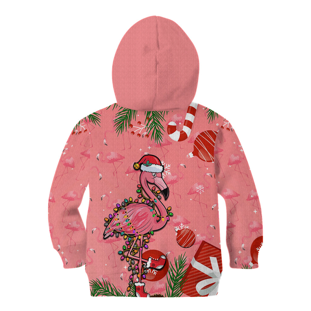 Flamingo Christmas Kid Hoodie 2023 Seamless Xmas Vibes - Wonder Print Shop