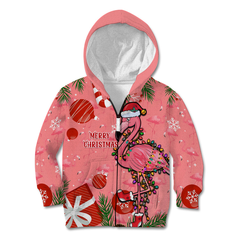 Flamingo Christmas Kid Hoodie 2023 Seamless Xmas Vibes - Wonder Print Shop