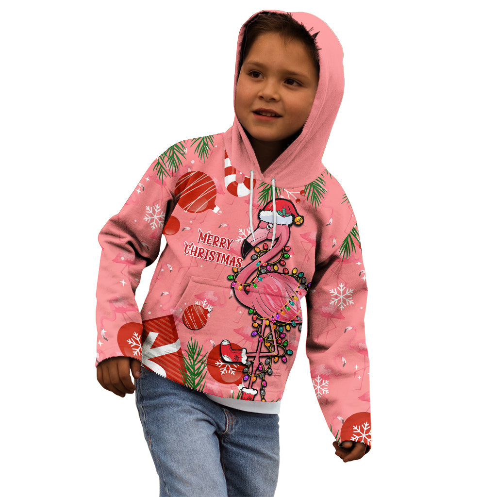 Flamingo Christmas Kid Hoodie 2023 Seamless Xmas Vibes - Wonder Print Shop