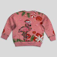 Flamingo Christmas Kid Ugly Christmas Sweater 2023 Seamless Xmas Vibes - Wonder Print Shop