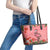 Flamingo Christmas Leather Tote Bag 2023 Seamless Xmas Vibes - Wonder Print Shop