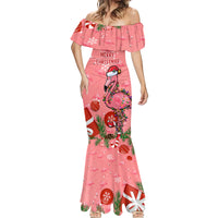 Flamingo Christmas Mermaid Dress 2023 Seamless Xmas Vibes - Wonder Print Shop
