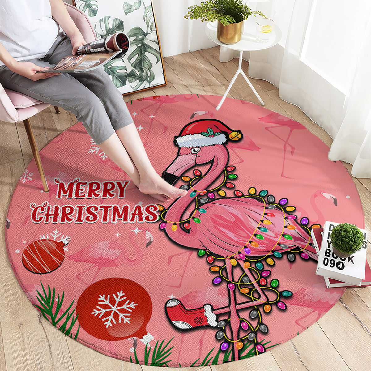 flamingo-christmas-round-carpet-2023-seamless-xmas-vibes