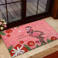 Flamingo Christmas Rubber Doormat 2023 Seamless Xmas Vibes - Wonder Print Shop