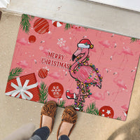 Flamingo Christmas Rubber Doormat 2023 Seamless Xmas Vibes - Wonder Print Shop