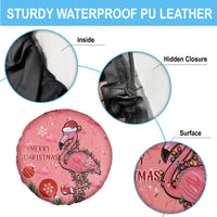 Flamingo Christmas Spare Tire Cover 2023 Seamless Xmas Vibes - Wonder Print Shop