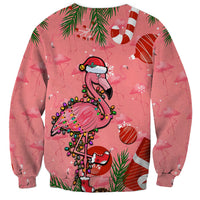 Flamingo Christmas Sweatshirt 2023 Seamless Xmas Vibes - Wonder Print Shop