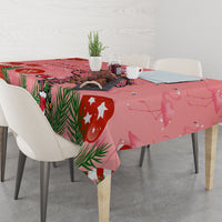 Flamingo Christmas Tablecloth 2023 Seamless Xmas Vibes - Wonder Print Shop