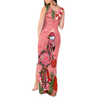 Flamingo Christmas Tank Maxi Dress 2023 Seamless Xmas Vibes - Wonder Print Shop