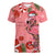 Flamingo Christmas Women V Neck T Shirt 2023 Seamless Xmas Vibes - Wonder Print Shop