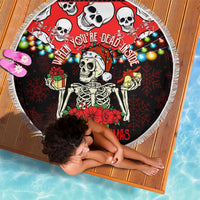 Skull Christmas Beach Blanket When You Are Dead Inside But It Is Christmas - Wonder Print Shop