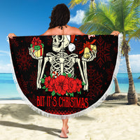 Skull Christmas Beach Blanket When You Are Dead Inside But It Is Christmas - Wonder Print Shop