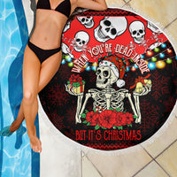 Skull Christmas Beach Blanket When You Are Dead Inside But It Is Christmas - Wonder Print Shop
