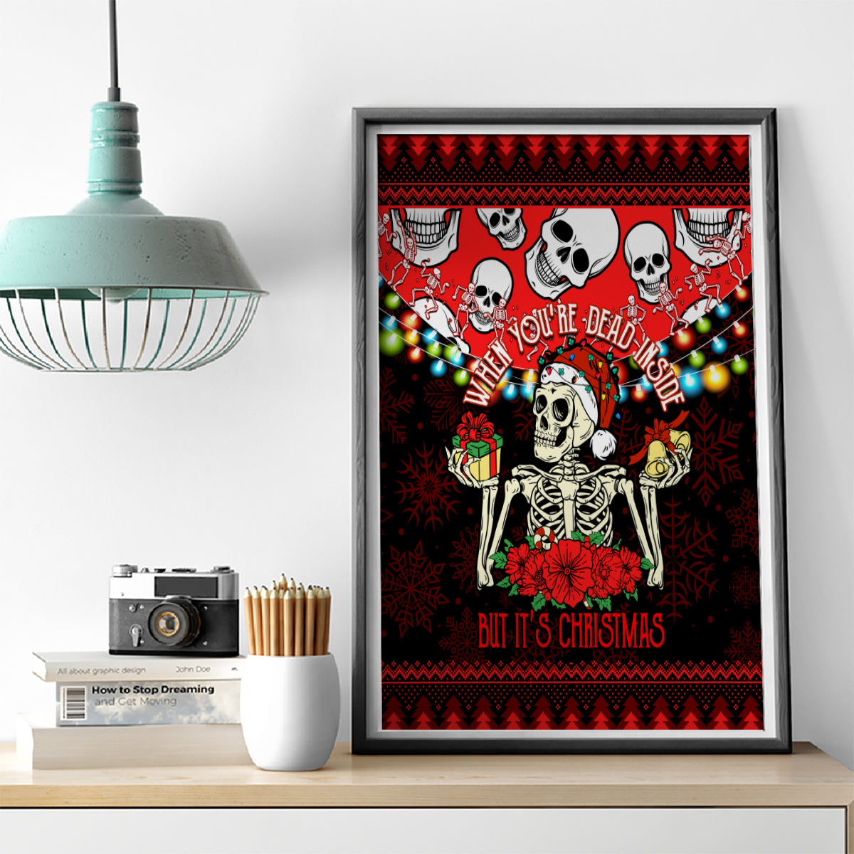 Skull Christmas Canvas Wall Art When You Are Dead Inside But It Is Christmas - Wonder Print Shop