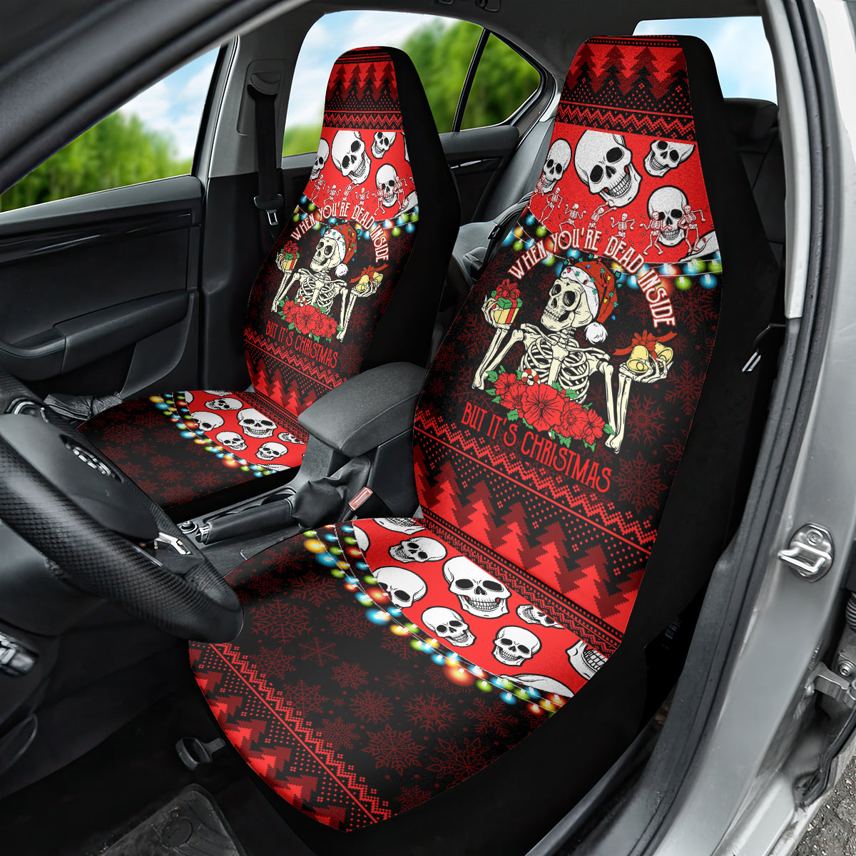 Skull Christmas Car Seat Cover When You Are Dead Inside But It Is Christmas - Wonder Print Shop