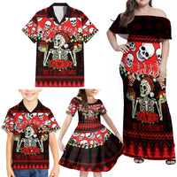 Skull Christmas Family Matching Off Shoulder Maxi Dress and Hawaiian Shirt When You Are Dead Inside But It Is Christmas - Wonder Print Shop