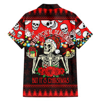 Skull Christmas Family Matching Off Shoulder Maxi Dress and Hawaiian Shirt When You Are Dead Inside But It Is Christmas - Wonder Print Shop