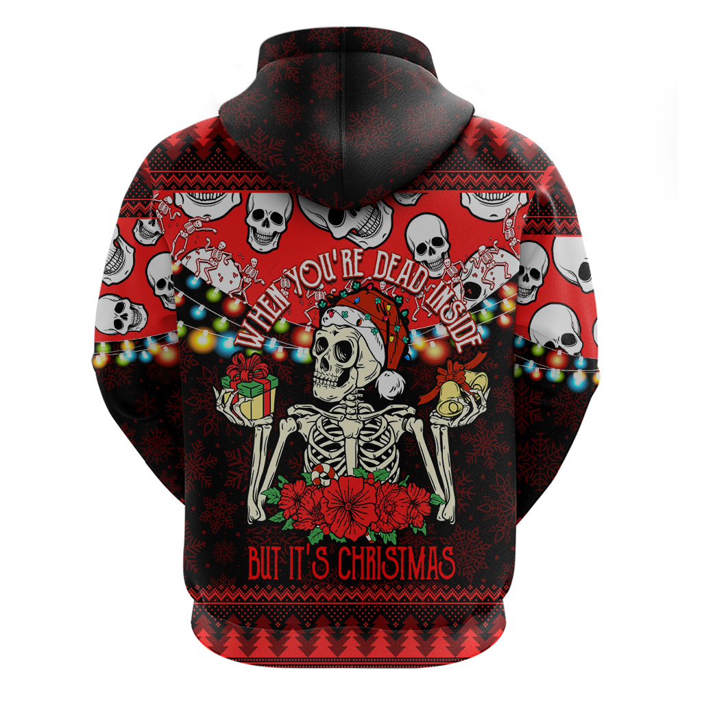 Skull Christmas Hoodie When You Are Dead Inside But It Is Christmas - Wonder Print Shop