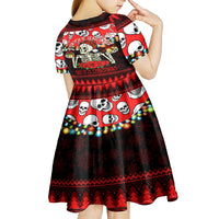 Skull Christmas Kid Short Sleeve Dress When You Are Dead Inside But It Is Christmas - Wonder Print Shop