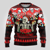 Skull Christmas Ugly Christmas Sweater When You Are Dead Inside But It Is Christmas - Wonder Print Shop