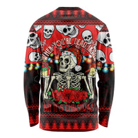 Skull Christmas Long Sleeve Shirt When You Are Dead Inside But It Is Christmas - Wonder Print Shop