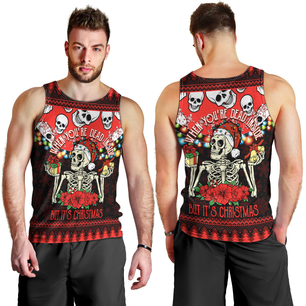 Skull Christmas Men Tank Top When You Are Dead Inside But It Is Christmas - Wonder Print Shop