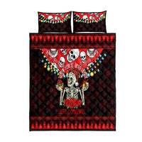 Skull Christmas Quilt Bed Set When You Are Dead Inside But It Is Christmas - Wonder Print Shop