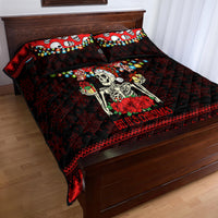 Skull Christmas Quilt Bed Set When You Are Dead Inside But It Is Christmas - Wonder Print Shop