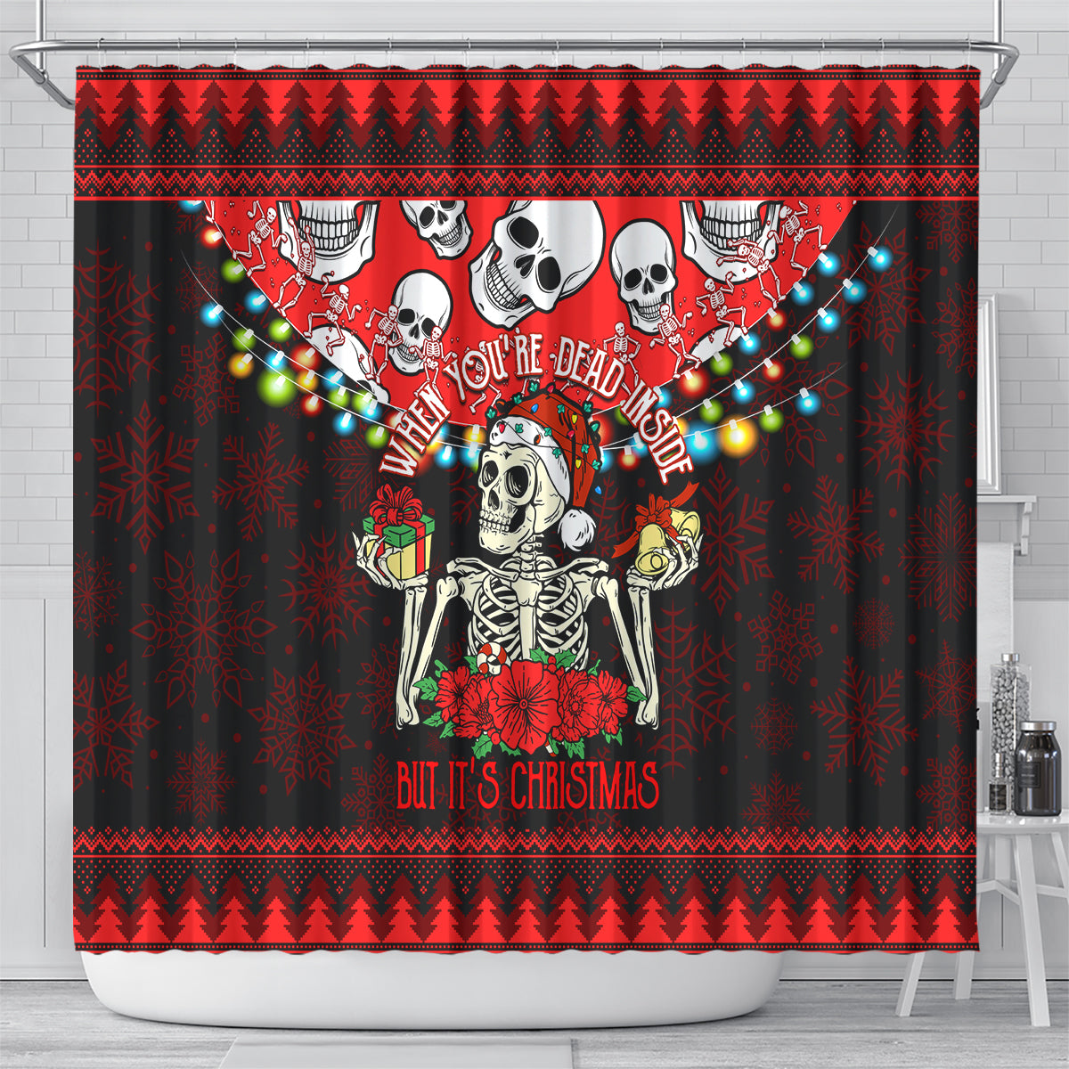 skull-christmas-shower-curtain-when-you-are-dead-inside-but-it-is-christmas