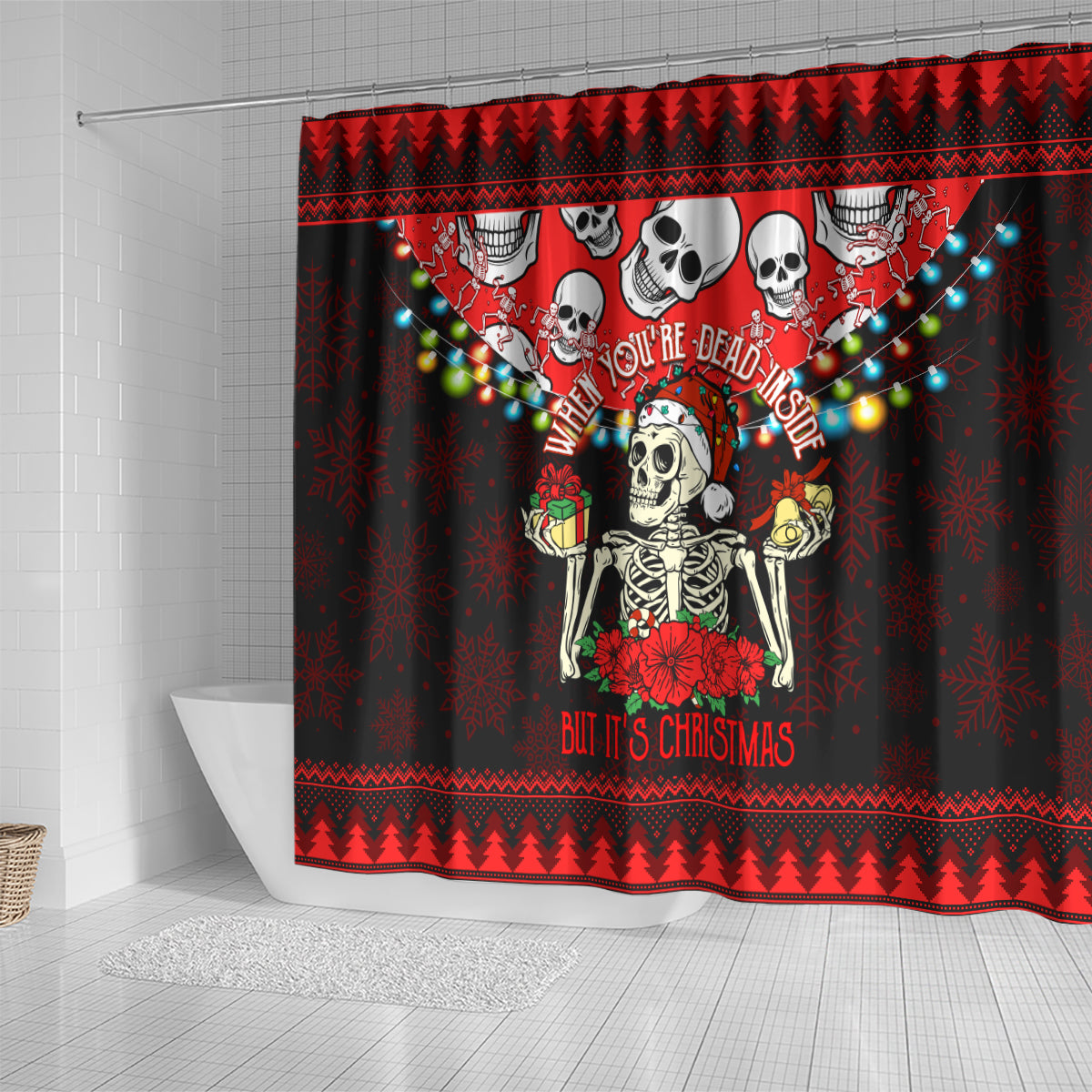 skull-christmas-shower-curtain-when-you-are-dead-inside-but-it-is-christmas