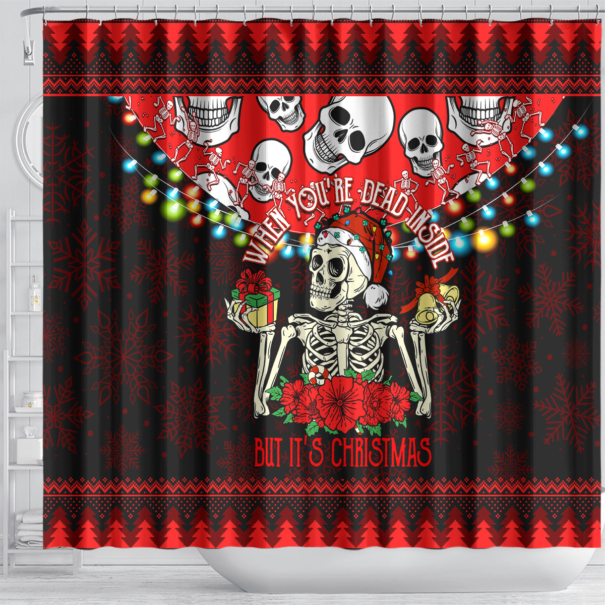 skull-christmas-shower-curtain-when-you-are-dead-inside-but-it-is-christmas