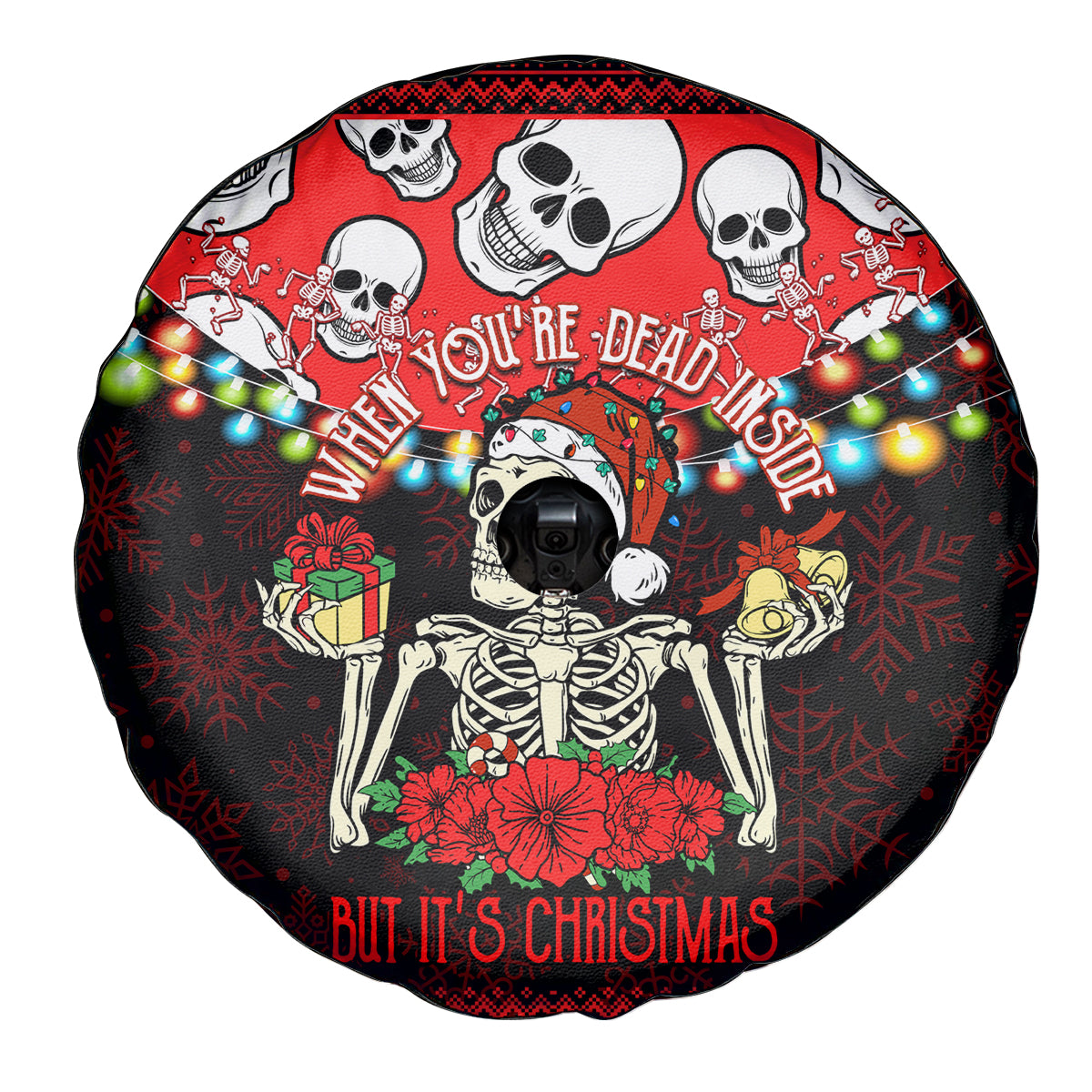 Skull Christmas Spare Tire Cover When You Are Dead Inside But It Is Christmas - Wonder Print Shop