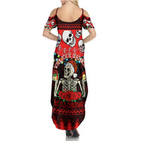 Skull Christmas Summer Maxi Dress When You Are Dead Inside But It Is Christmas - Wonder Print Shop