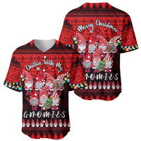 Chilling With My Gnomies Christmas Baseball Jersey Gnomie Friend Xmas Vibes - Wonder Print Shop
