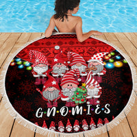 Chilling With My Gnomies Christmas Beach Blanket Gnomie Friend Xmas Vibes - Wonder Print Shop