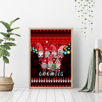 Chilling With My Gnomies Christmas Canvas Wall Art Gnomie Friend Xmas Vibes - Wonder Print Shop