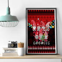 Chilling With My Gnomies Christmas Canvas Wall Art Gnomie Friend Xmas Vibes - Wonder Print Shop