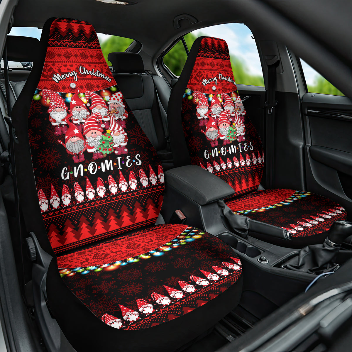 Chilling With My Gnomies Christmas Car Seat Cover Gnomie Friend Xmas Vibes - Wonder Print Shop