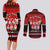 Chilling With My Gnomies Christmas Couples Matching Long Sleeve Bodycon Dress and Long Sleeve Button Shirt Gnomie Friend Xmas Vibes - Wonder Print Shop