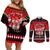 Chilling With My Gnomies Christmas Couples Matching Off Shoulder Short Dress and Long Sleeve Button Shirt Gnomie Friend Xmas Vibes - Wonder Print Shop
