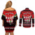 Chilling With My Gnomies Christmas Couples Matching Off Shoulder Short Dress and Long Sleeve Button Shirt Gnomie Friend Xmas Vibes - Wonder Print Shop