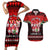 Chilling With My Gnomies Christmas Couples Matching Short Sleeve Bodycon Dress and Hawaiian Shirt Gnomie Friend Xmas Vibes - Wonder Print Shop