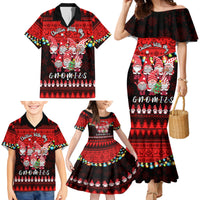 Chilling With My Gnomies Christmas Family Matching Mermaid Dress and Hawaiian Shirt Gnomie Friend Xmas Vibes - Wonder Print Shop