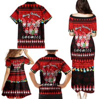 Chilling With My Gnomies Christmas Family Matching Puletasi Dress and Hawaiian Shirt Gnomie Friend Xmas Vibes - Wonder Print Shop