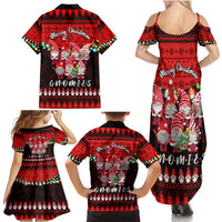 Chilling With My Gnomies Christmas Family Matching Summer Maxi Dress and Hawaiian Shirt Gnomie Friend Xmas Vibes - Wonder Print Shop