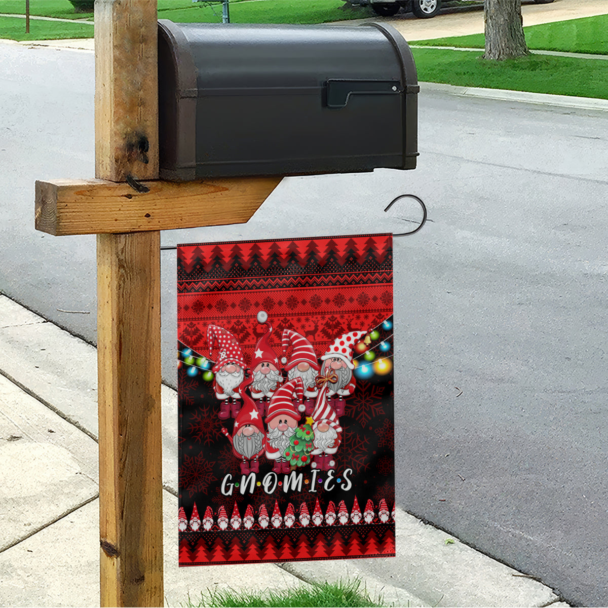 Chilling With My Gnomies Christmas Garden Flag Gnomie Friend Xmas Vibes - Wonder Print Shop