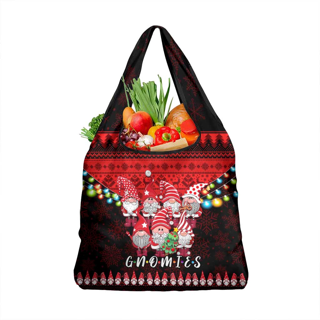 Chilling With My Gnomies Christmas Grocery Bag Gnomie Friend Xmas Vibes