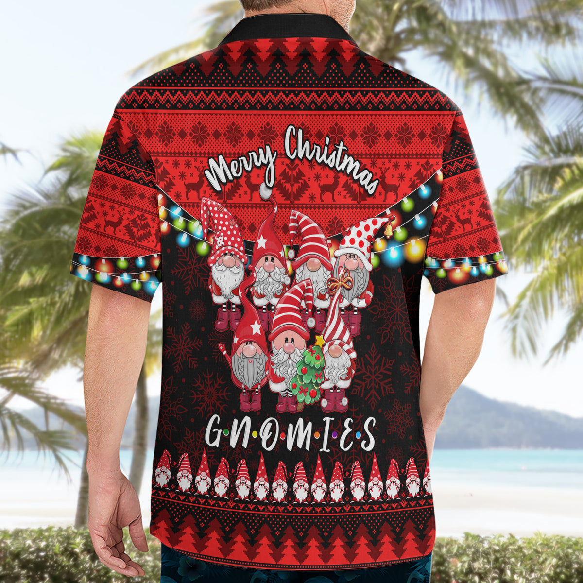 Chilling With My Gnomies Christmas Hawaiian Shirt Gnomie Friend Xmas Vibes - Wonder Print Shop